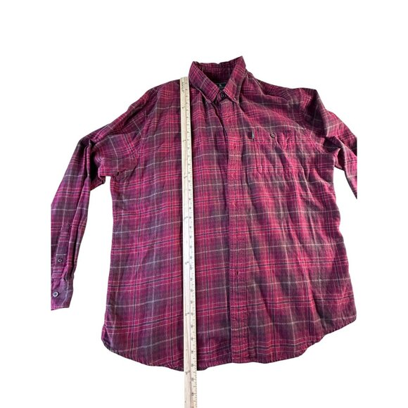 G H Bass & Co Flannel Shirt Red Plaid Mens Sz XL Cotton Long Sleeve Button Down - Picture 8 of 10
